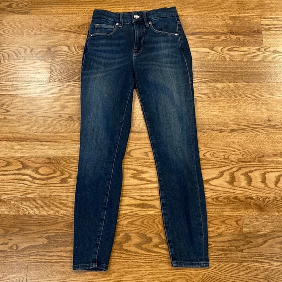 Womens Good American Good Legs crop 0/25 jeans distressed normcore - Picture 6 of 15